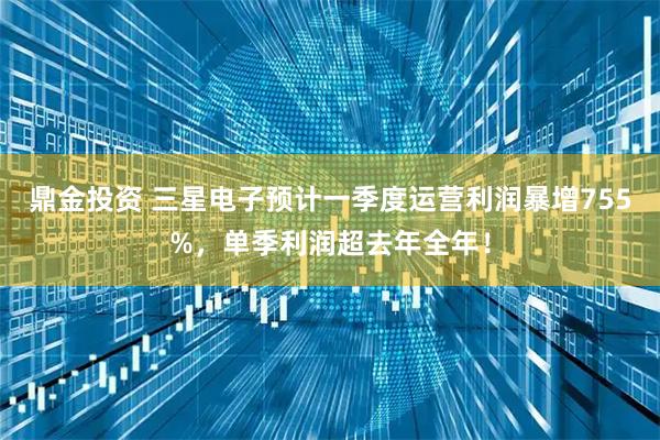 鼎金投资 三星电子预计一季度运营利润暴增755%，单季利润超去年全年！